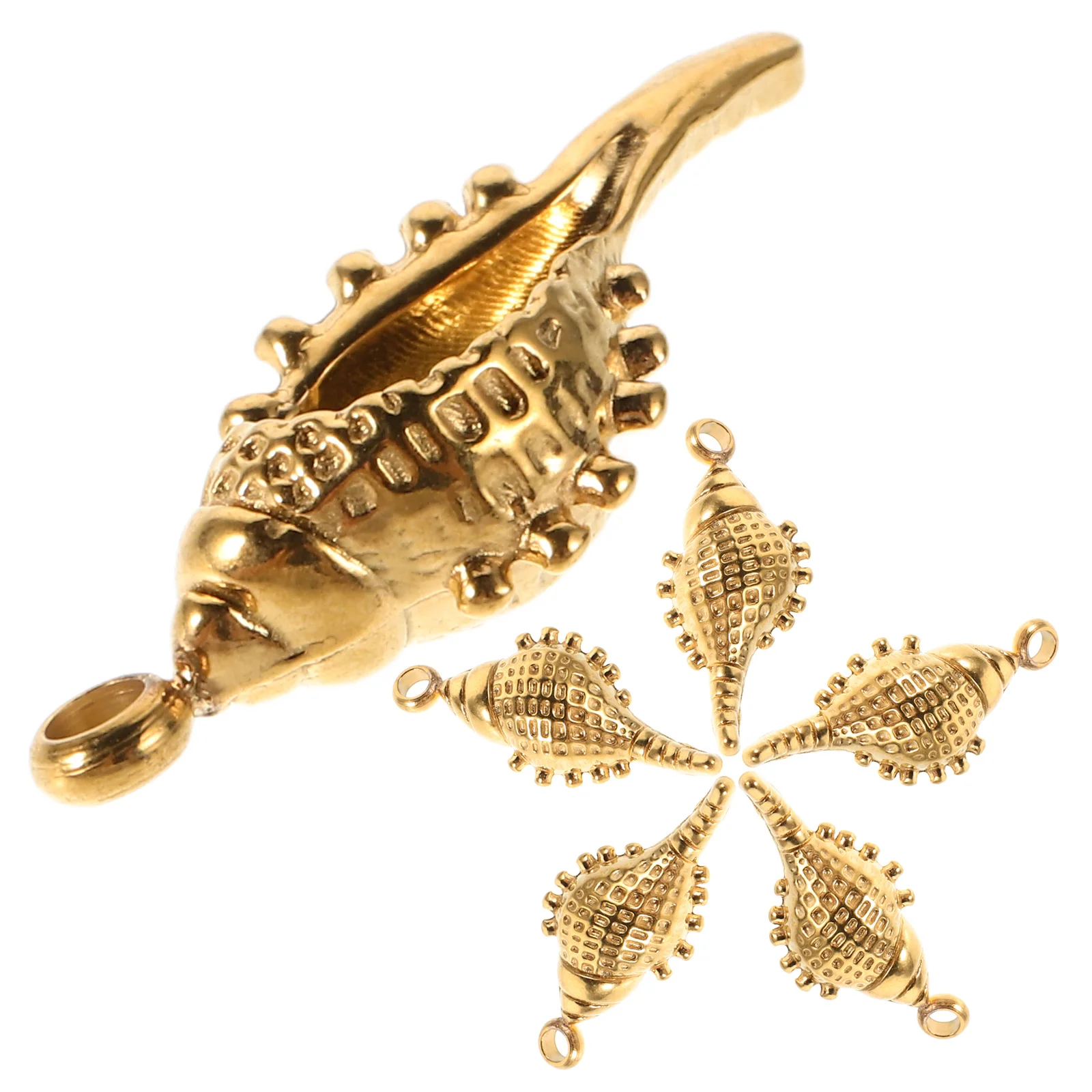 

6Pcs Stainless Steel Conch Pendants Jewelry Making Durable Elegant Charms for Necklaces Bracelets Earrings Bracelet Charms