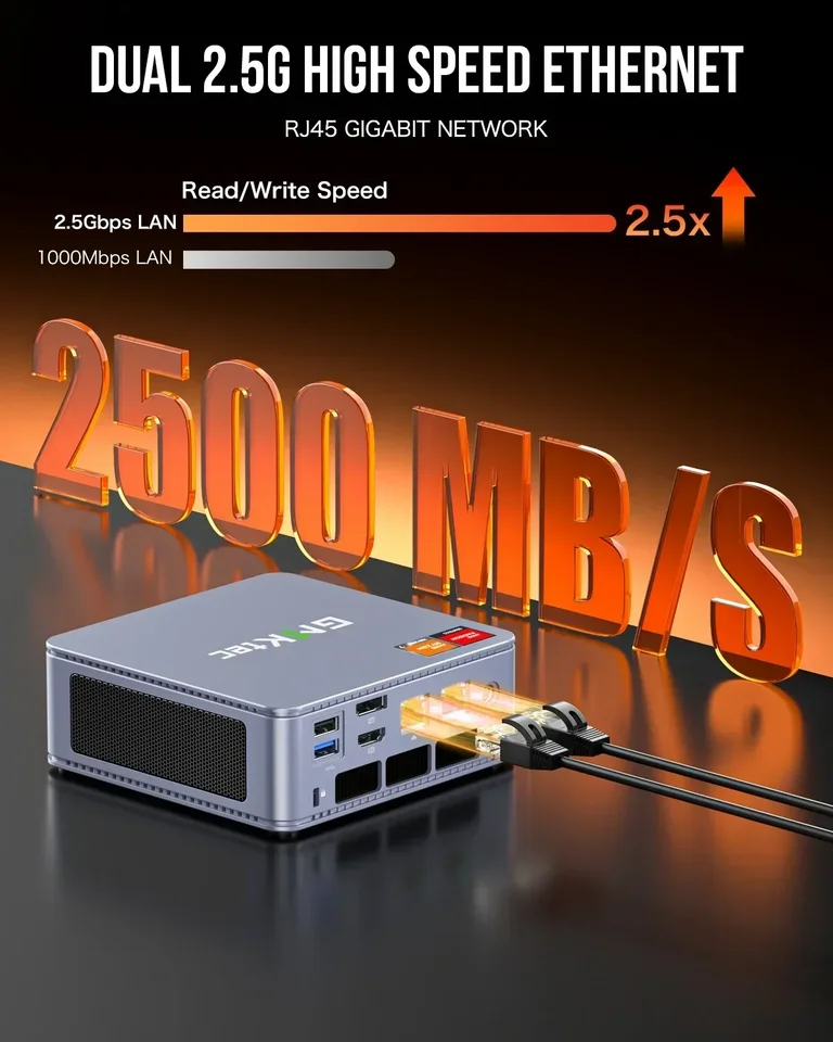 GMKtec K6 MINI PC Ryzen 7 7840HS até 5,1 GHz Windows 11 Pro DDR5