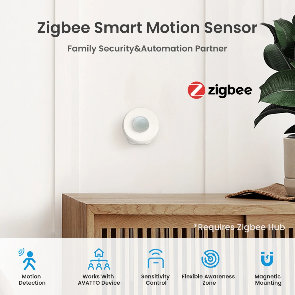 Avatto tuya zigbee smart pirモーションセンサー検出器動きセンサースマートライフアプリホームオートメーションシステムalexa google home