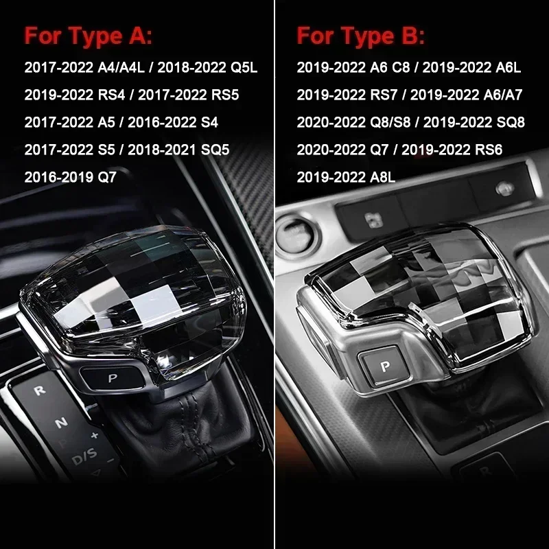 

Хрустальная ручка переключения передач, ручка рычага переключения передач, автомобильные аксессуары, интерьер для Audi Q7 A6 Q8 SQ5 A5 A4 S4 RS5 RS6 A7 SQ8 2016-2022