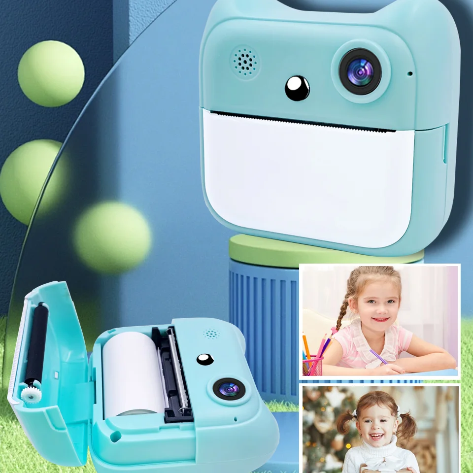 Kids Camera Instant Print Christmas Birthday Gifts for 3-12 Year Old Boys Girls Toys for Kids Age 3-10 with 1 Rolls Print Paper