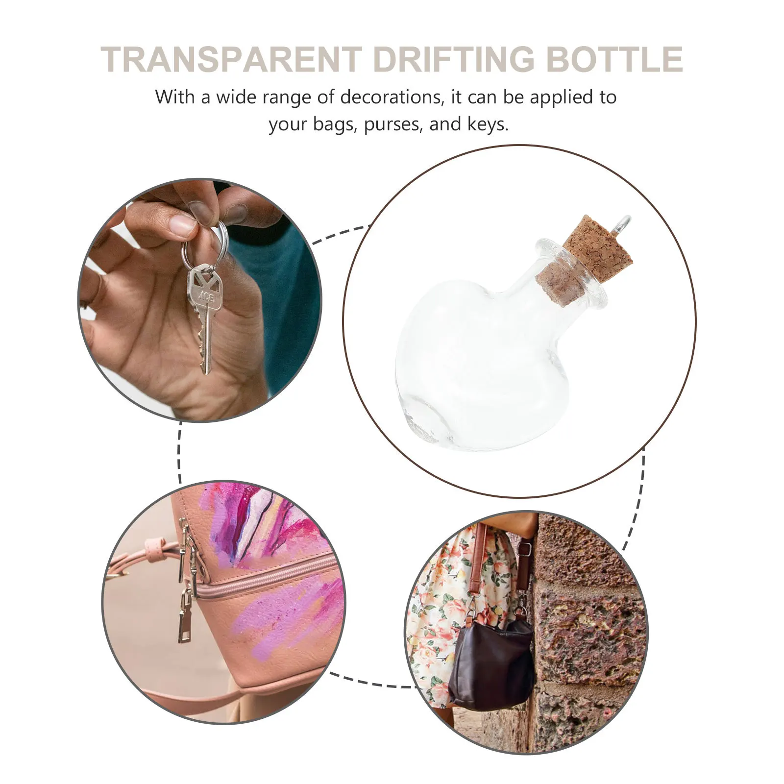 

10 Pcs Wishing Bottle Pendant Mini Glass Transparent Decoration DIY Bottles Cork
