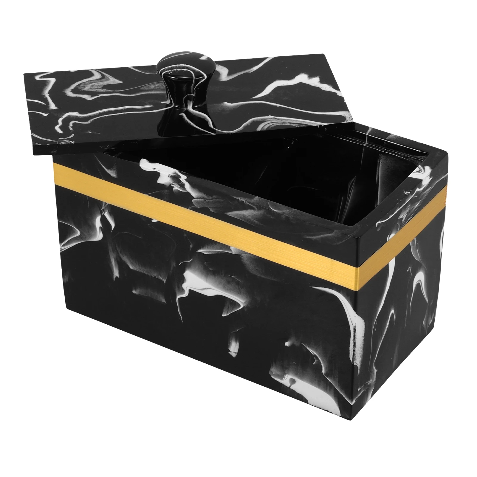 

Cotton Pad Swabs Box Storage Container for Makeup Bathroom Desktop ganizer Marble Marble Canister With Lid Pattern