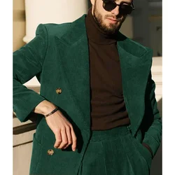 Men's Suit Corduroy 2 Pieces Groomsman Party Hallowen Costume Fashionable Casual Comfortable Work Wear Man Pant Sets 2025