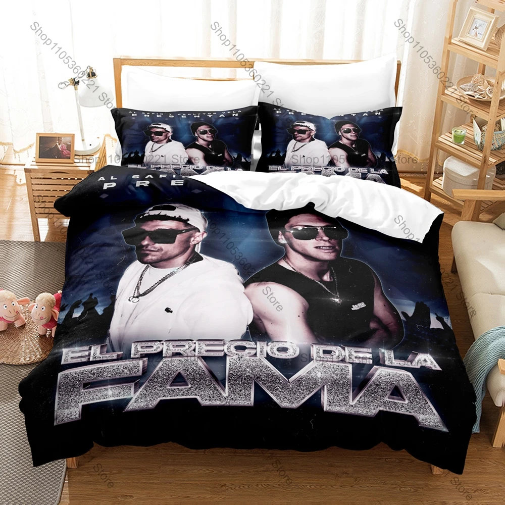Cool Spanish Rap Artist Al Safir Bedding Set Duvet Cover + 2 Pillowcases Trendy Portrait Bed Linens