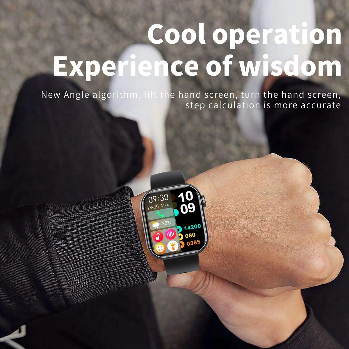 JOEME 1,91 Zoll Full Touch Screen Bluetooth Anruf Smart Watch mit 24-Stunden-Gesundheitsüberwachung Sport F57 Smartwatch für IOS Android