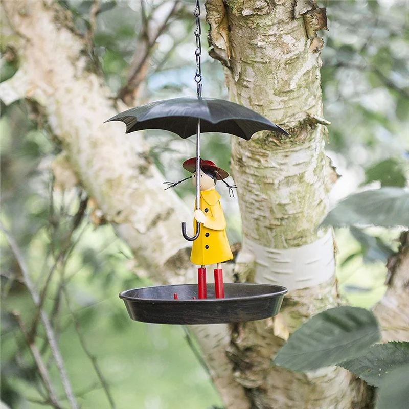 2025 Trend Girls Bird Feeder With Umbrella Bird Station For Wild Garden Birds Antique 1 PCS view 2