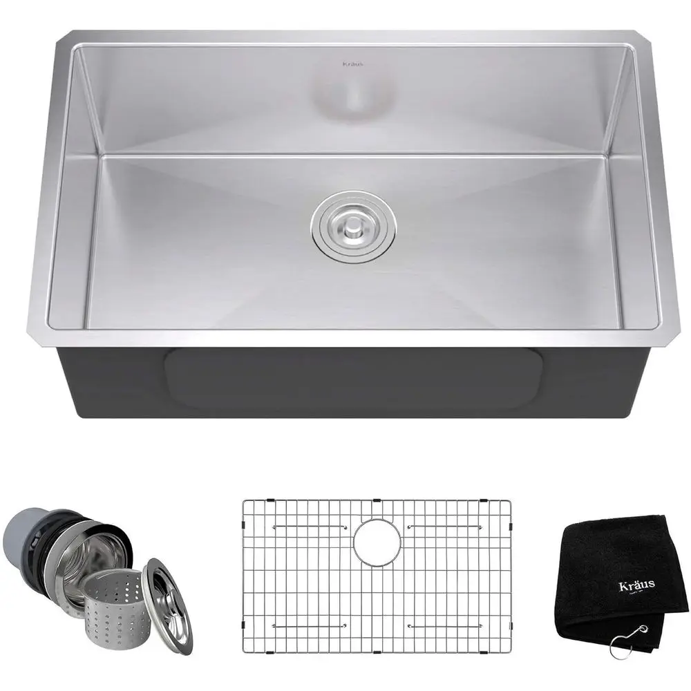 

Кухонная мойка Stant Pro 30 дюймов, одинарная, из нержавеющей стали 16 калибра, для установки под столешницу, KHU100-30