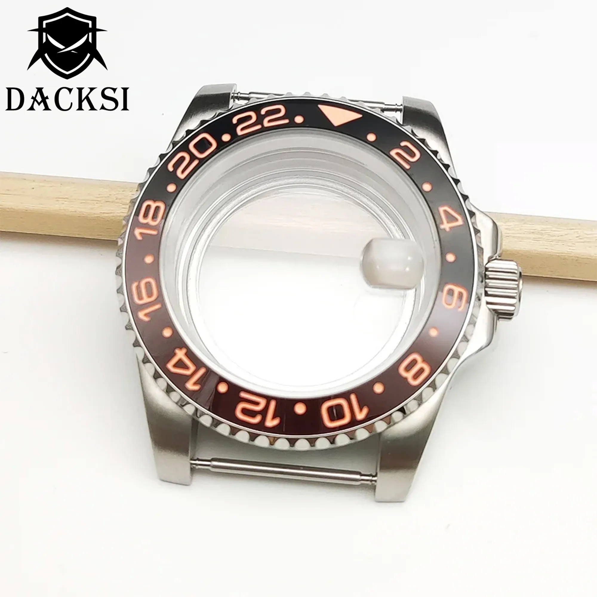 DACKSI Customized 38mm*30.6mm Ceramic NH35 Watch Bezel Insert Black Grey Bezel New Design Aluminium GMT Bezel WatchesAccessories