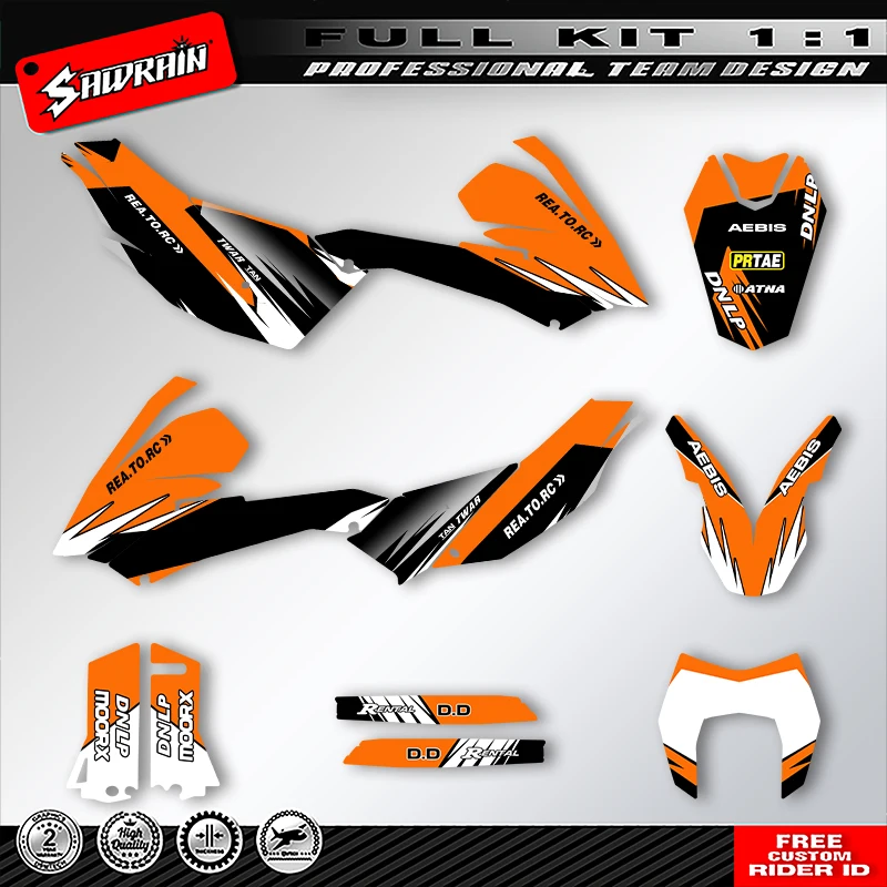 

Sawrain Motorcycle Graphics Backgrounds Decals Stickers Kit Number Name Custom For KTM LC4 SMC690 2008 2009 2010 2011 008