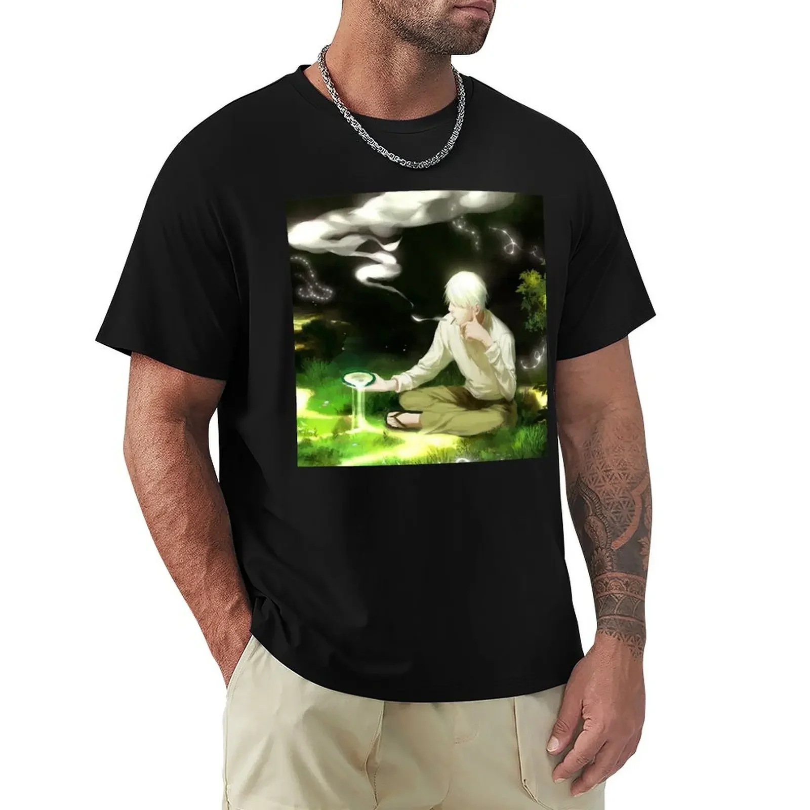 Funny Gift For Anime Tv Mushishi Series Gift For Fans T-shirt summer tops Short sleeve tee mens graphic t-shirts pack round neck