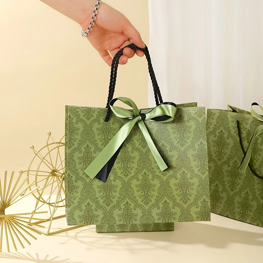 럭셔리 두꺼운 판지 쇼핑백 레트로 그린/레드/퍼플 선물 - Gift Box Wrap Set 리뷰 및 가격