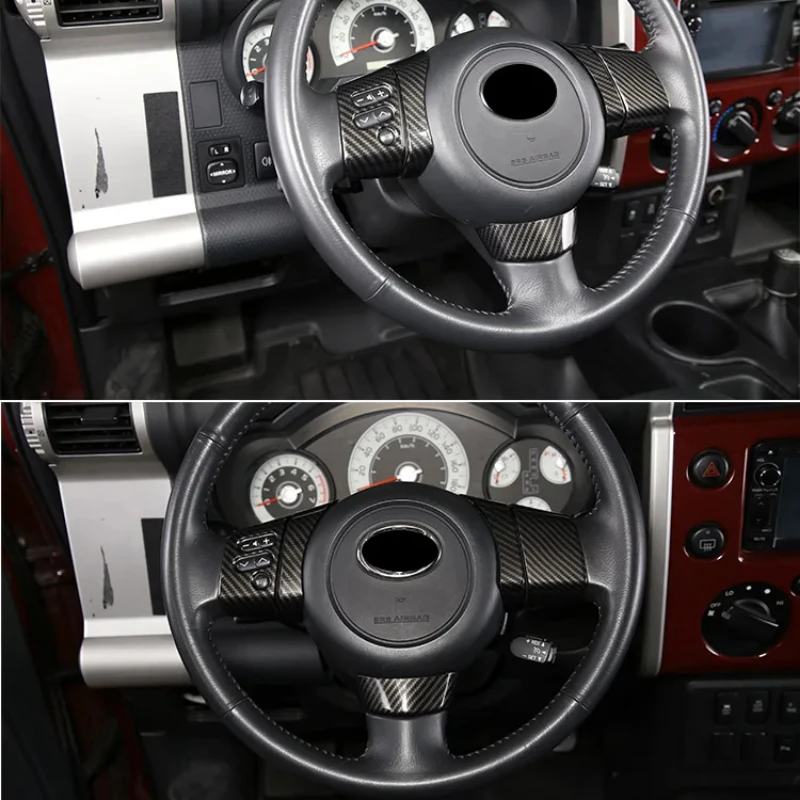 

For Toyota FJ Cruiser Steering Wheel Covers 3d Stickers Car Interiors Abs Carbon Fiber Styling Decoration Protections Auto Parts