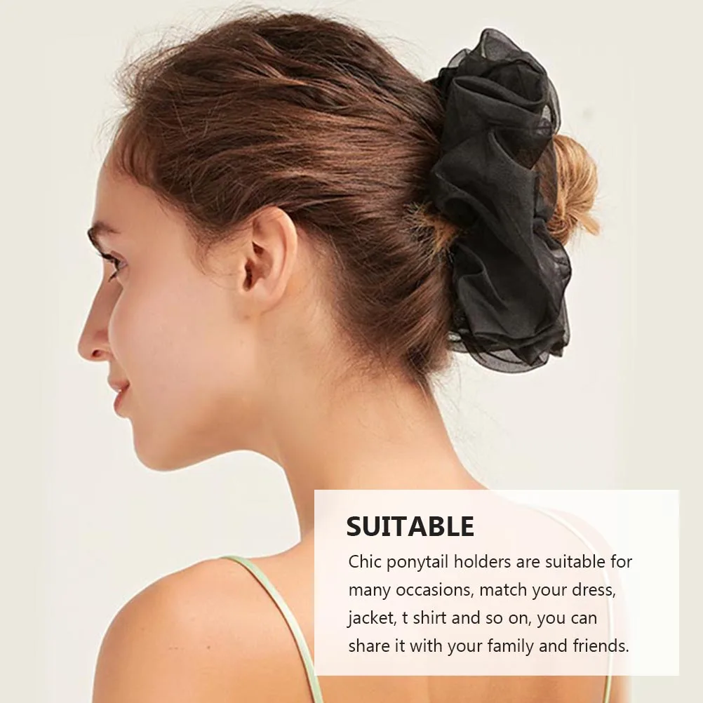 

3 Pcs Elastic Hair Ties Chic Ponytail Holders Women Girl Accessories Stylish Stretch Hair Rope Fashion Mesh Ring