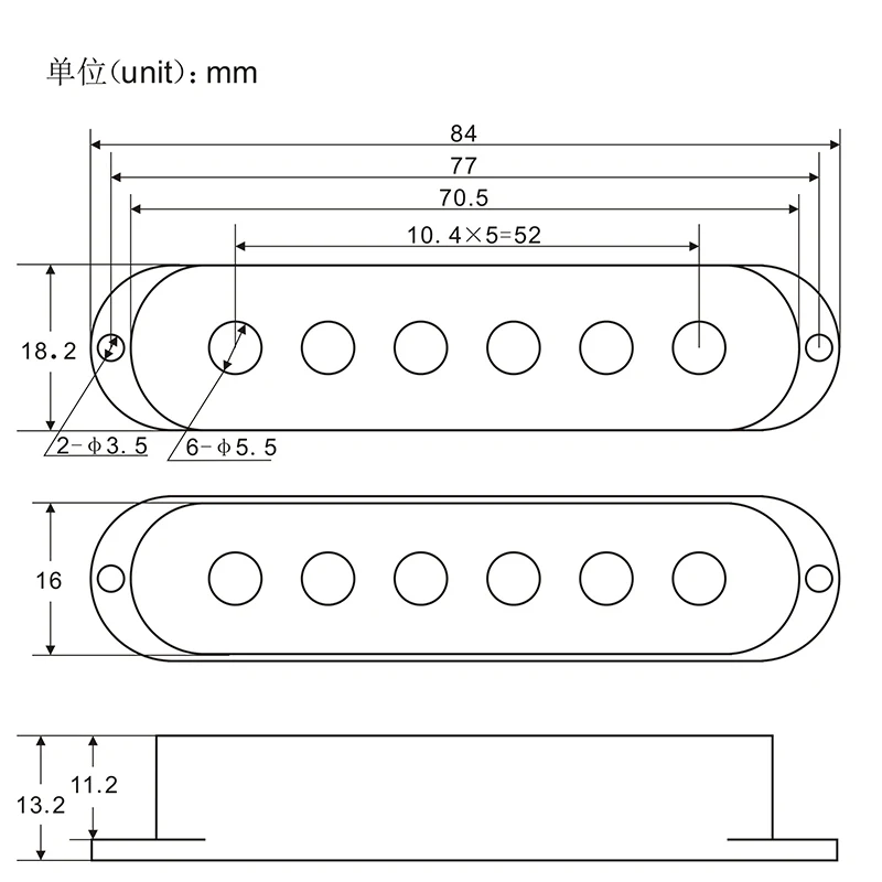 Fleor 3 stücke kunststoff st gitarre single coil abdeckungen für e-gitarren teile – Detail 4