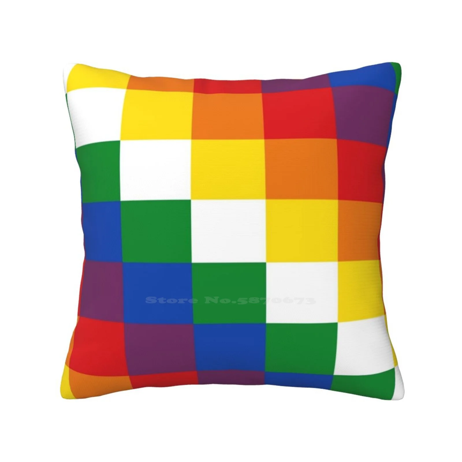 Wiphala Flag Bedroom Office Hug Pillowcase Wiphala Laphaqay Laphala Wiphayla Wipala Wifala Aimara Aymara Native Peoples Andes