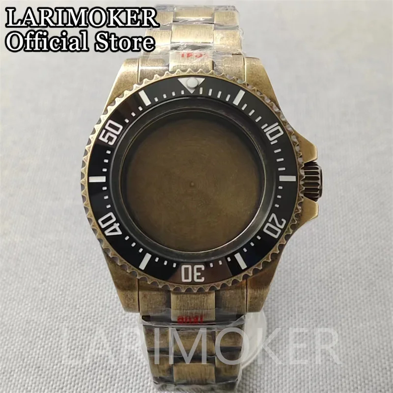 LARIMOKER 43mm Bronze case bangle Dome sapphire glass fit NH34 NH35 NH36 ETA2824 PT5000 movement