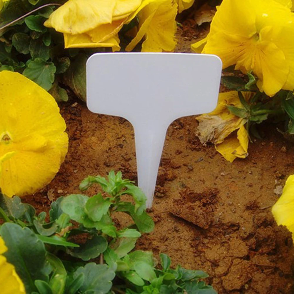100pcs Garden Labels, Plant Waterproof Classification Sorting Sign Tag Ticket Plastic Writing Plate Board Plug in Card