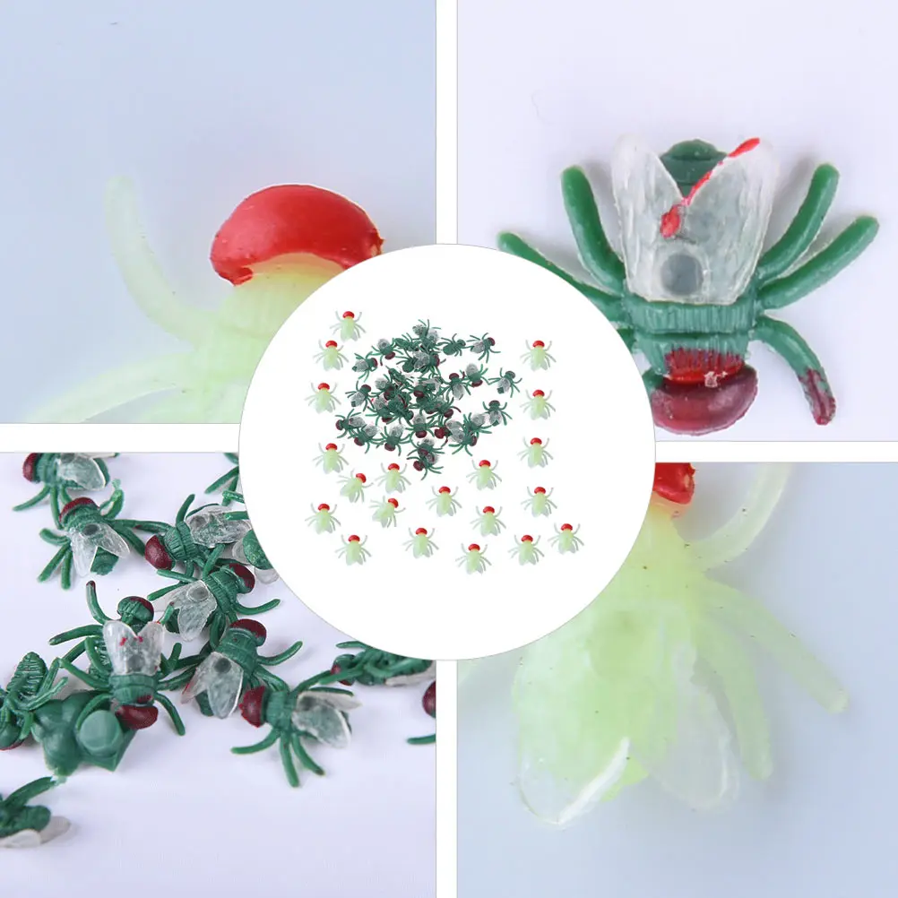 

100 PCS Simulated Plastic Fly Tricky Toy Flies Prop Exciting Prank Pvc Artificial