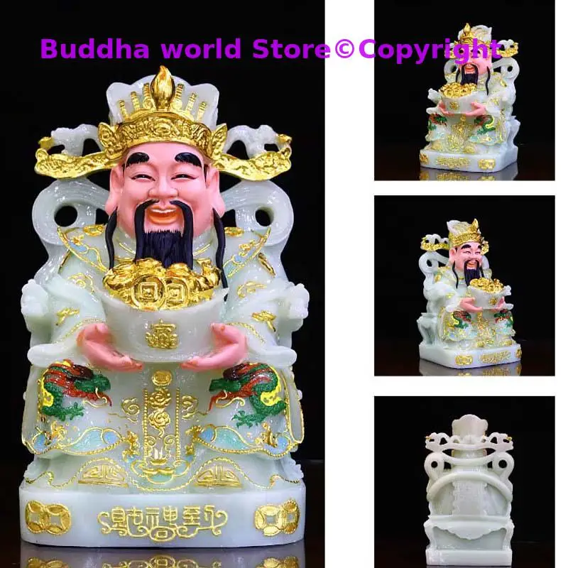 2025  jade gilding Good luck God of wealth Asia HOME SHOP Altar Bring money Recruit wealth CAI SHEN YE Mammon buddha God statue