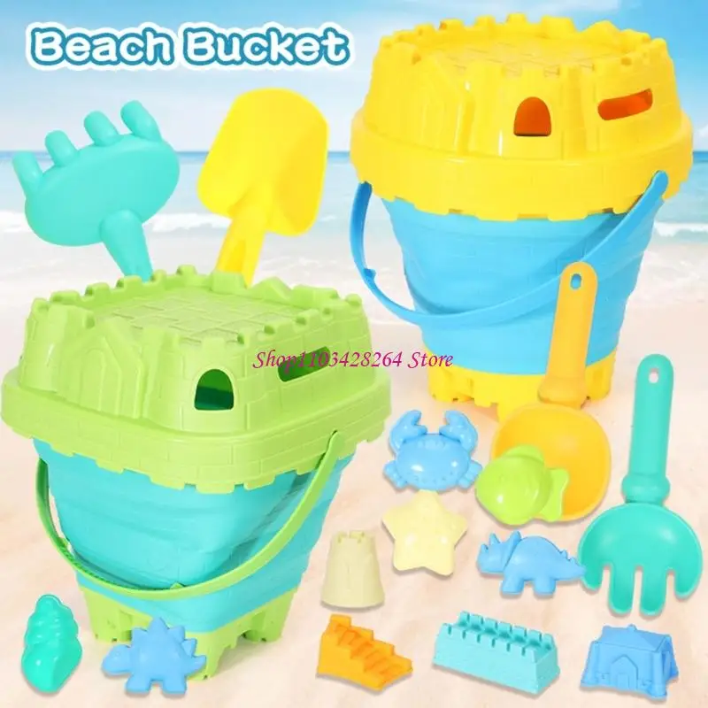 Colorful Collapsible Sand Pail Toy Set With Shovel For Children Water Play