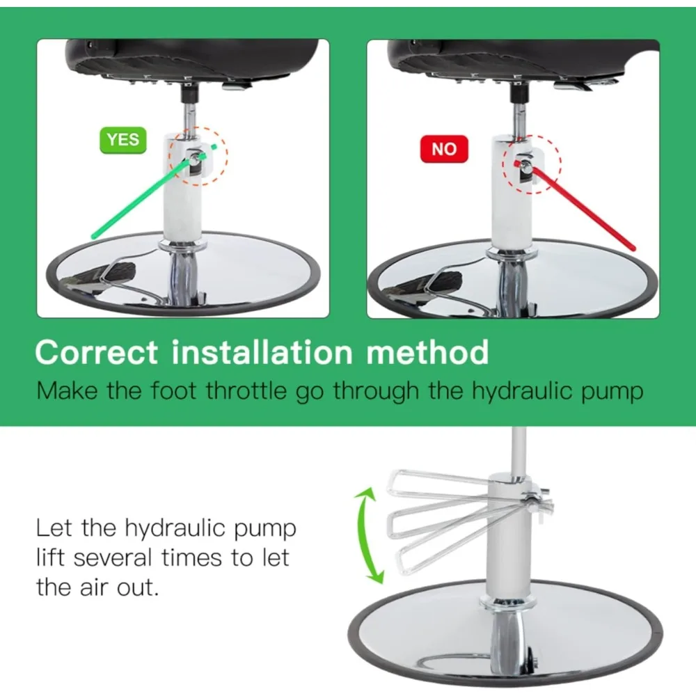 理髪椅子サロンチェア、スタイリングサロン機器用の高さ調節可能な油圧ポンプ付き