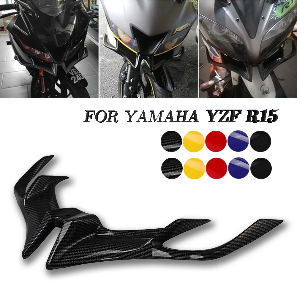 Carbon Ffibre Motorcycle Front Fairing Winglet Wing Cover Trim For YAMAHA YZF R15 YZFR15 V3.0 2017-2020