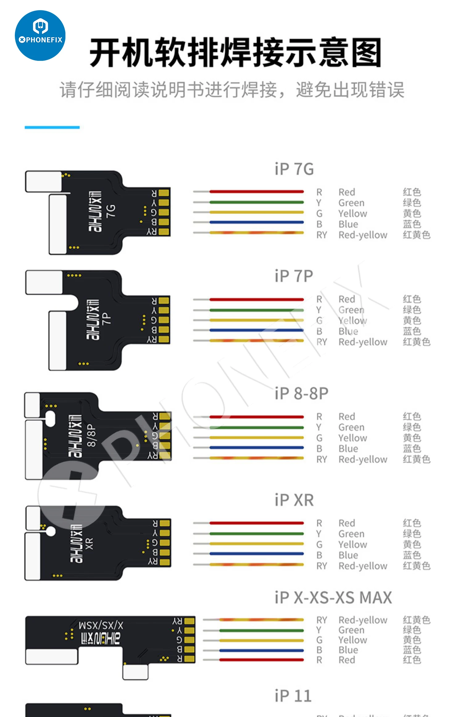 JC AIXUN P2408S Upgraded Power Supply Test Cable Mobile Boot Control line for iPhone 7-14 Series Mainboard Activation Boot Line