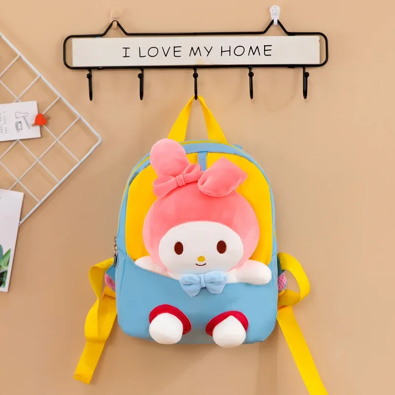 حقيبة ظهر Hello Kittys Child Kuromi كارتونية قابلة للفصل ولطيفة My Melody Girl حقيبة مدرسية ذات سعة كبيرة من النايلون المسامي