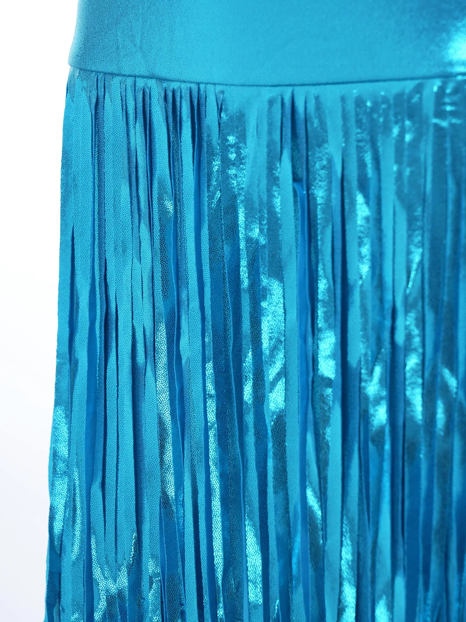 Women Metallic Shiny Fringed Midi Skirt High Waist Bodycon Pencil Skirt Lyrical Belly Dance Costume for Hip Hop Disco Dance view 5