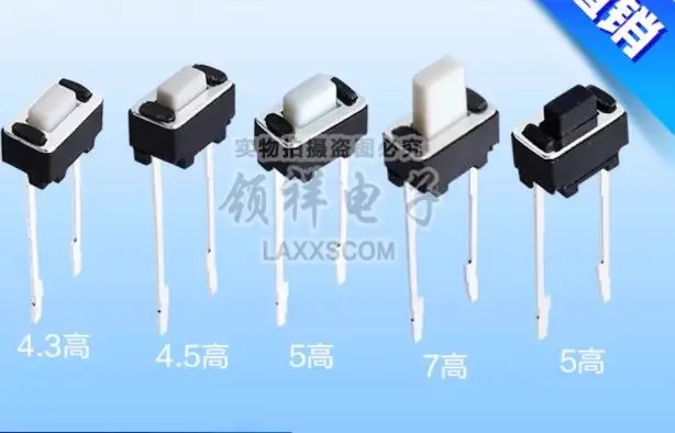 10pcs 3*6*4.3/5/7 Light touch switch side press with two long pins, two long pins, two button/micro switch 3x6