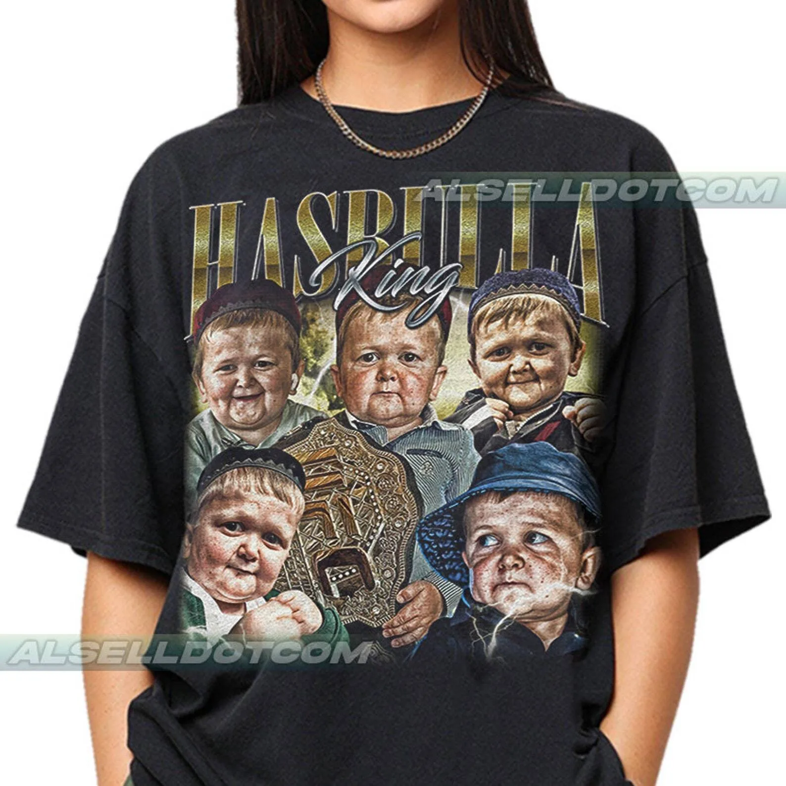 

Limited King Hasbulla Gold Edition Vintage T-Shirt, Gift For Women and Man Unise