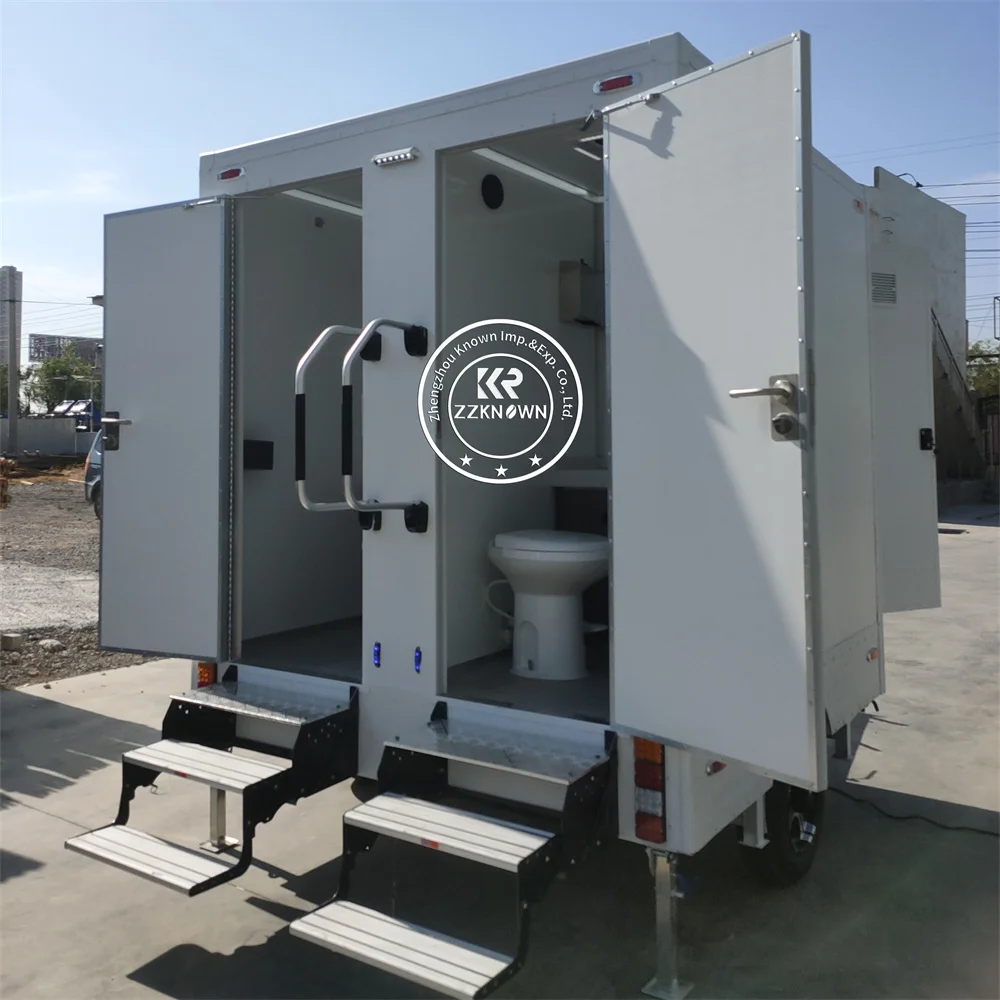 

Mobile Portable Toilet and Shower Outdoor VIP Luxury Restroom Trailer Prefab Container Toilet For Sale Restroom Trailer