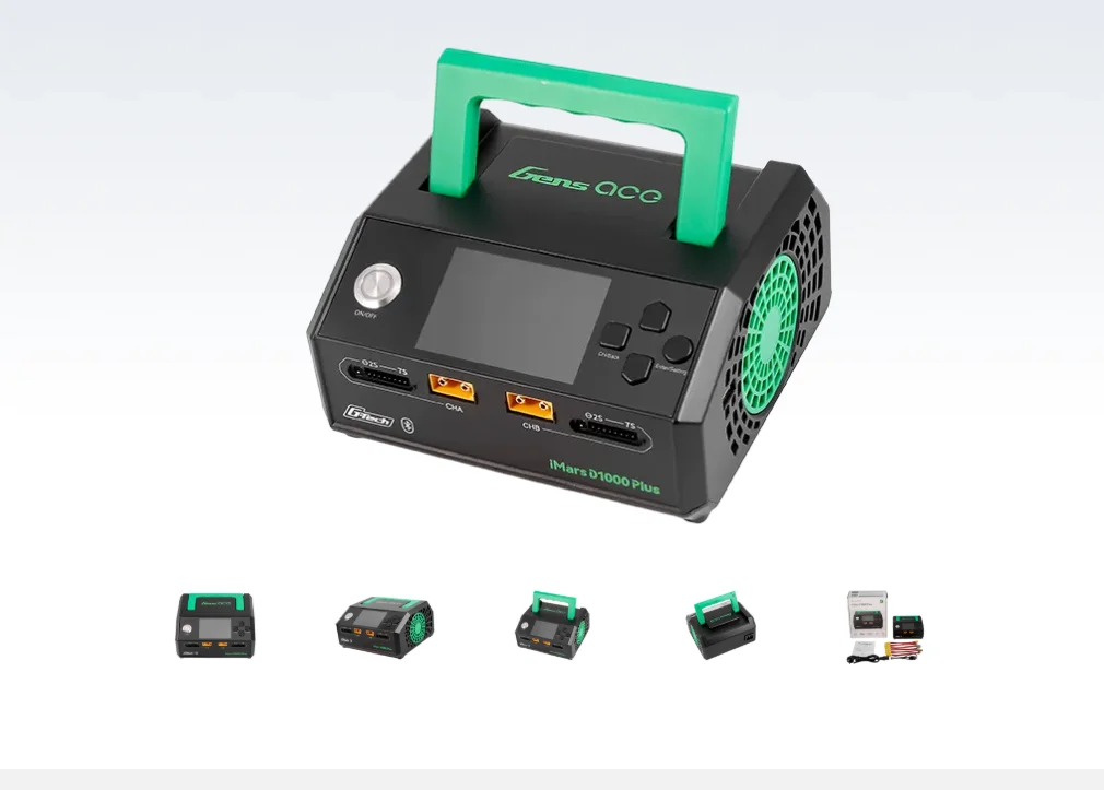 iMars D1000 plus Dual-Channel Smart Charger AC 1000W for 1S-7S Batteries Fast Charging Rate with Intelligent Battery Management