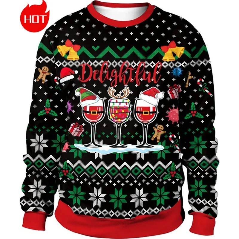 3D Xmas Printed Sweatshirts Mens Ugly Christmas Sweater Funny Fashion New In Sweaters Ugly Sweaters Christmas Jumper Men Clothes
