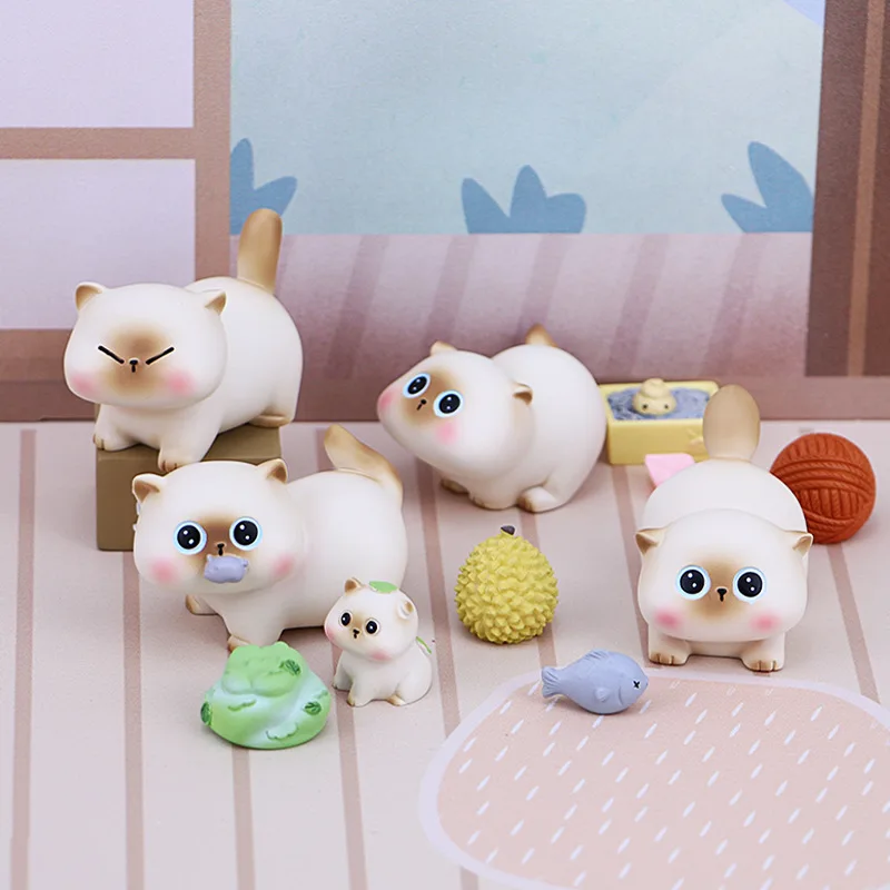 Kawaii Azuki Blind Box Bean Curd Small Siam Daily Fashion Play Cute Dog Mystery Box Hand Action Doll Cat Ornaments Children Gift