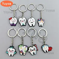 100 Uds. Regalos de apertura para clínica Dental llavero con forma de dientes llavero de dentista mochila colgante decoraciones clínicas