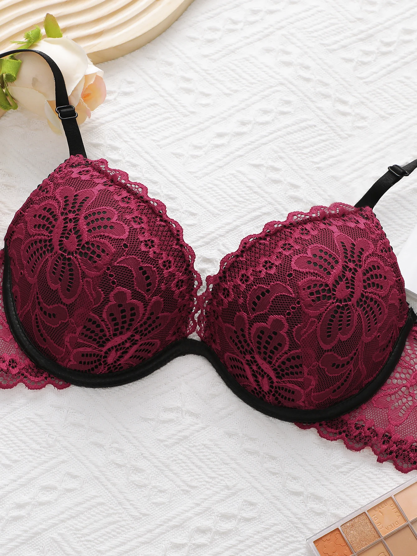 New Year Christmas High-Quality Red Lace Sexy Women\'s Underwear One Lingerie Push Up Seven codes Bra A3216