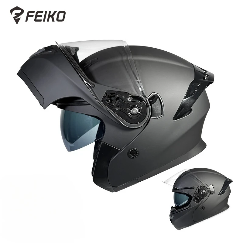 

KUUVI Motorcycle Helmet for Men & Women - Winter Warm Full Face Helmet with Dual Visor, Anti-Fog & Windproof Design - Comfortabl