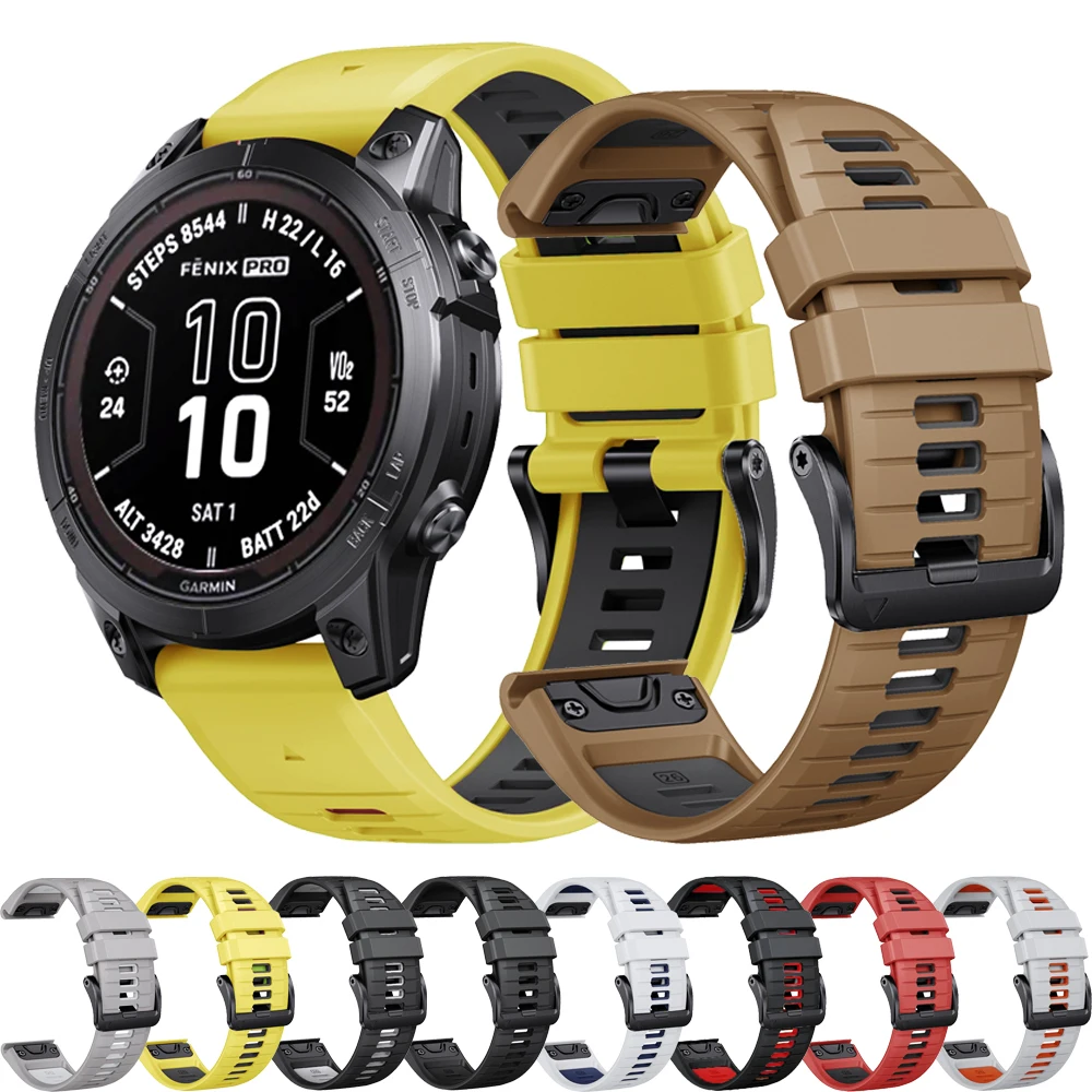 Silikonowy pasek QuickFit 22 mm 26 mm do zegarka Garmin Fenix E 8 5 5X 6X 7 7X/Epix Pro Gen 2 Approach S70/Enduro 3 2 Śruba do paska