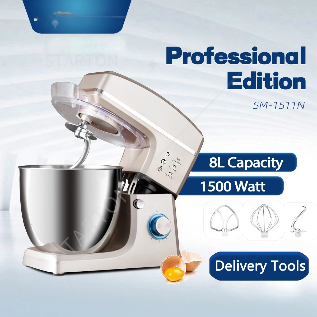 Electric Kitchen Blender Machine: Stand Mixer with Planetary Beater Automatic Mix Support for Dough Efficient Processor