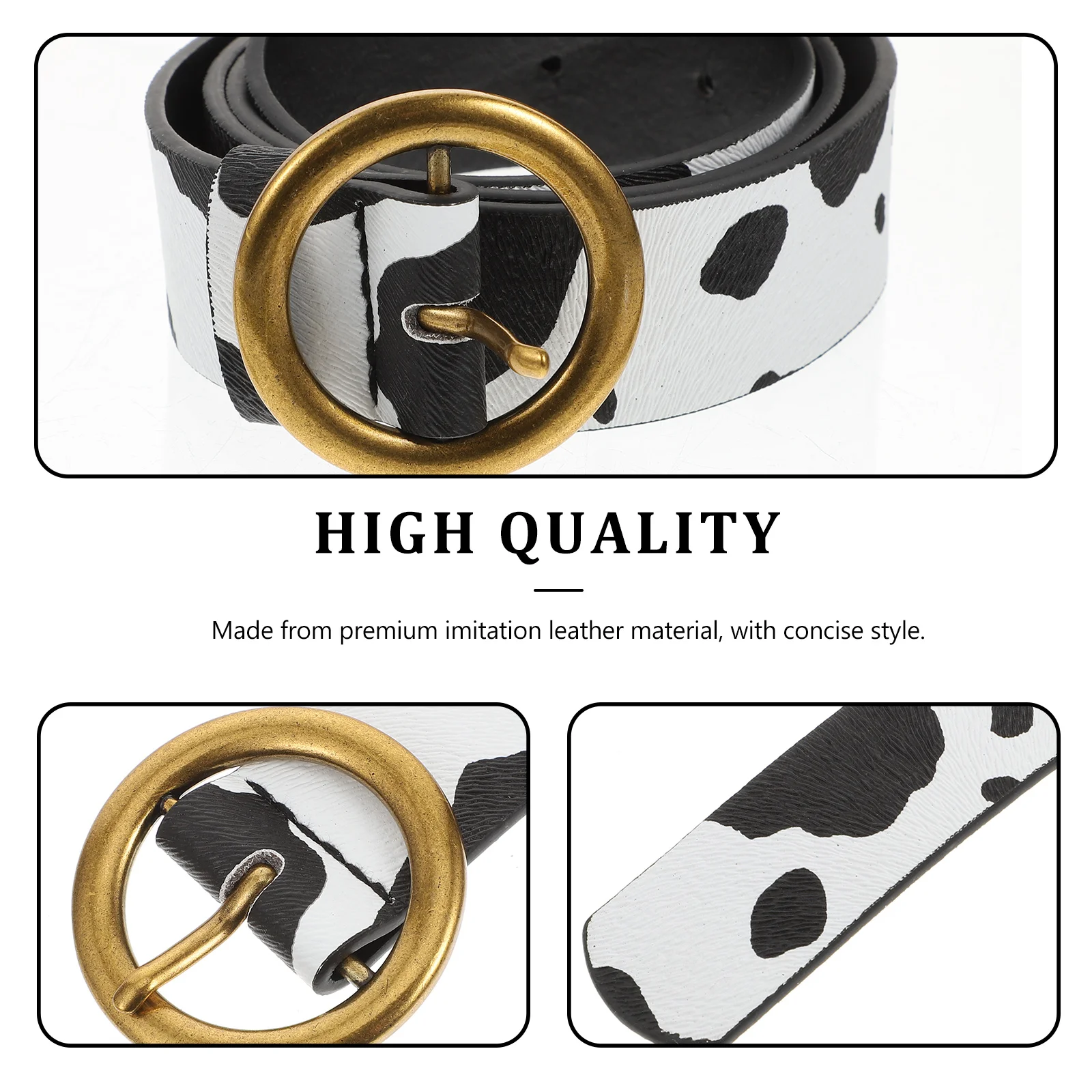 

Cow Print Belt Women Jeans Accessories Pin Buckle Waist Strap Dress Ladies Belts Sexy Daily Party Dance Performance