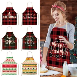 Grembiule di buon natale in lino decorazioni natalizie per accessori da cucina per la casa 2024 natale Natal Navidad 2025 regali di capodanno