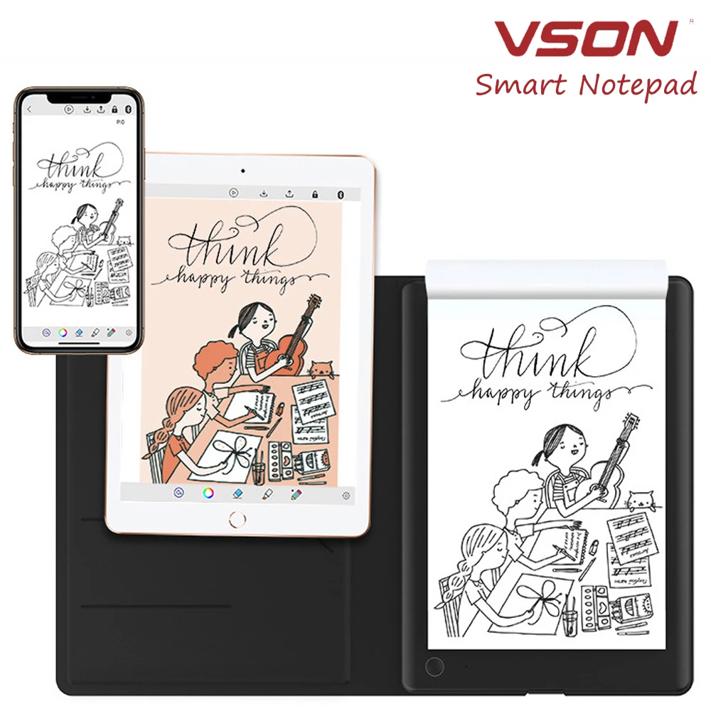 A5 Size Smart Notebook Bluetooth Digital Handwriting Notepad Sync Diary Graphics Painting Tablet Writing Pad For School Office