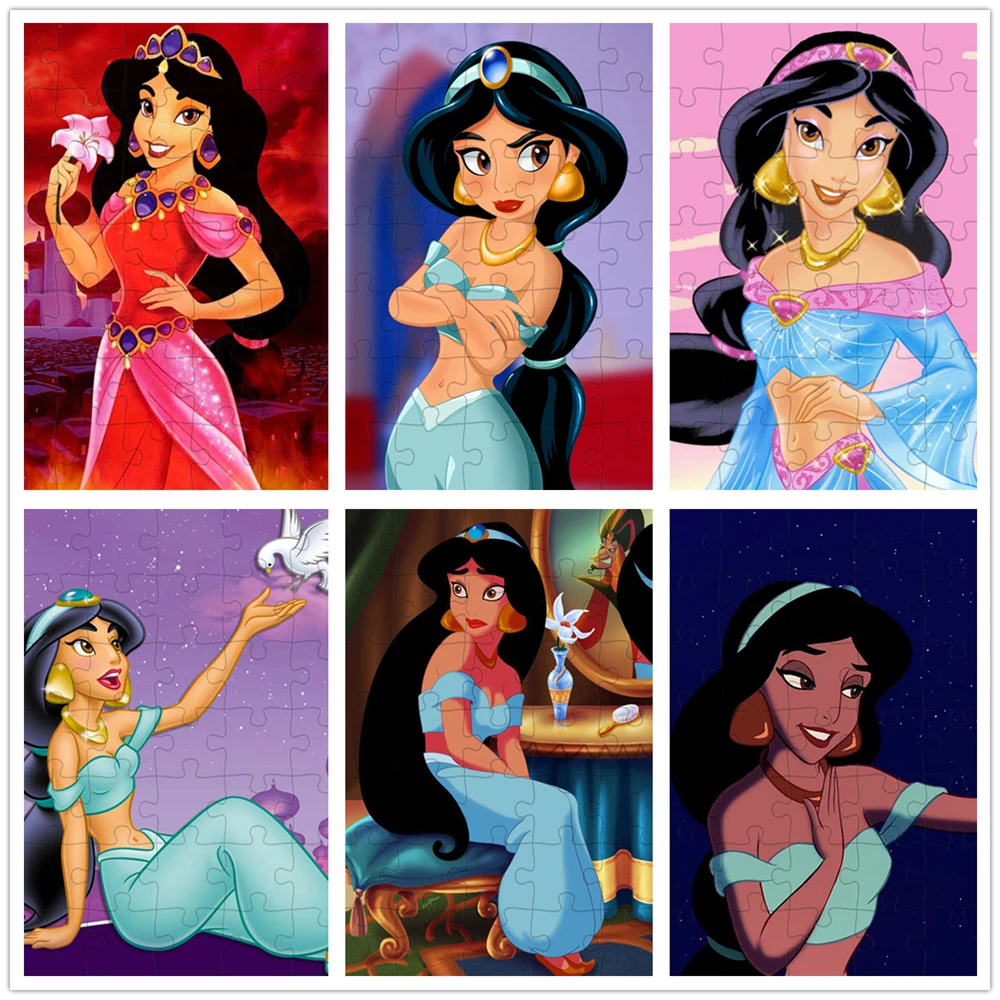 

Aladdin Disney Jigsaw Puzzle Educational Toys 35 Pieces Princess Jasmine Puzzles for Adults Christmas Gift Toys for Children