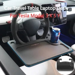 Para Tesla Model 3 X S Y, escritorio para ordenador portátil de viaje para coche, mesa multifuncional con volante para comer comida, soporte para cuaderno, accesorios para coche