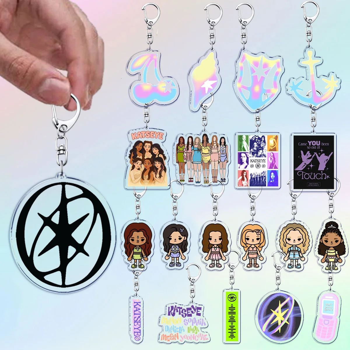 Крутой брелок K-pop Katseye, аксессуары, подвески для сумки, милый MANON СОФИЯ Женская Брелоки DANIELA для геймеров, ювелирные изделия, подарок для фанатов фалдонов Крутой брелок K-pop Katseye, аксессуары, подвески для сумки, милый MANON СОФИЯ Женская Брелоки DANIELA для геймеров, ювелирные изделия, подарок для фанатов фалдонов