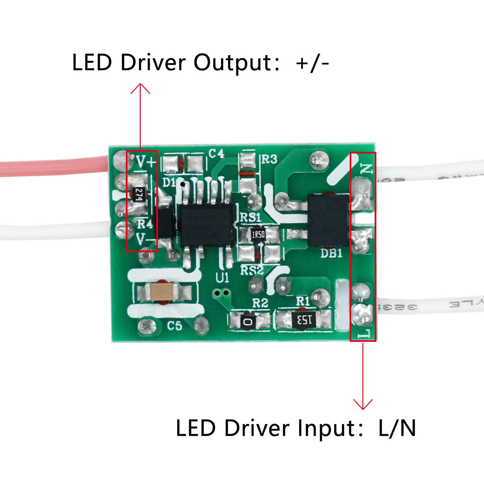 LED Non-Isolated Driver 3-9W DC30-80V LED Power Adapter 120mA for LED Downlight Bulb DIY