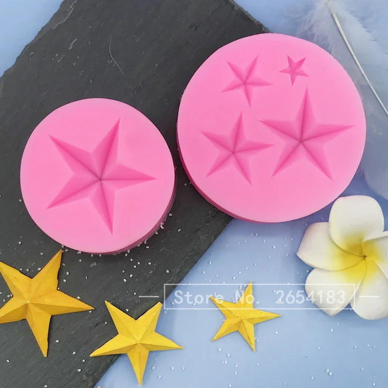 MNYB Star Shapeซิลิโคนแม่พิมพ์อีพ็อกซี่เรซิ่นArtเค้กตกแต่งเบเกอรี่Fondantช็อกโกแลตMouldอาหารปลอดภัยสบู่พุดดิ้งDIY