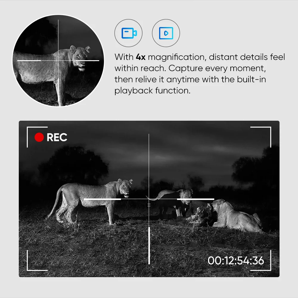 Night Vision Scope for Hunting 300M Digital Night Vision Scope Clip on Monocular 1920*1080 HD Support Photos & Videos,850nm image 3